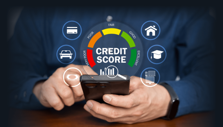 Visual representation of a credit score scale showing low, medium, and high credit ranges for personal loan approval.